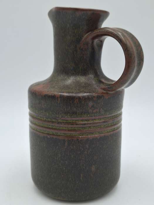 Vintage Glazed Pottery Jug - Deep Olive Green - For Olive Oil/Salad Dressing or Sauces - STUNNING !