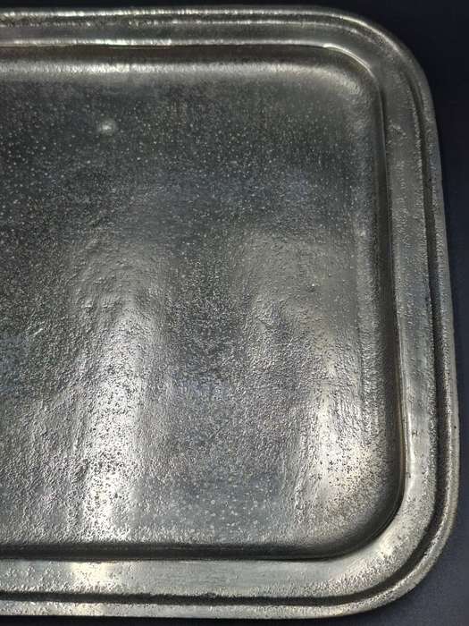 Pair of Rustic Heavy Cast Aluminium - Serving/Display Trays - 26.5cm L x 26.5cm W - made in Italy