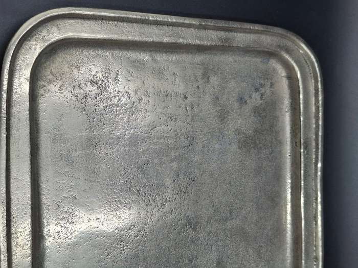 Pair of Rustic Heavy Cast Aluminium - Serving/Display Trays - 26.5cm L x 26.5cm W - made in Italy