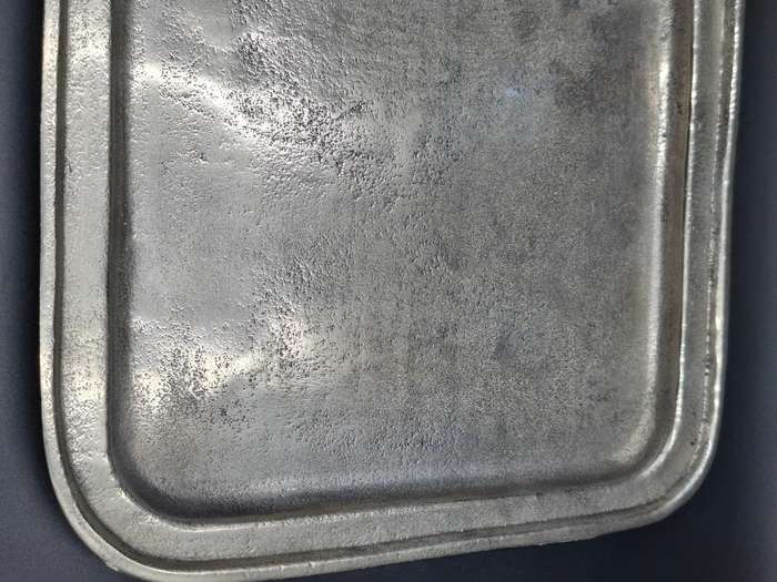 Pair of Rustic Heavy Cast Aluminium - Serving/Display Trays - 26.5cm L x 26.5cm W - made in Italy