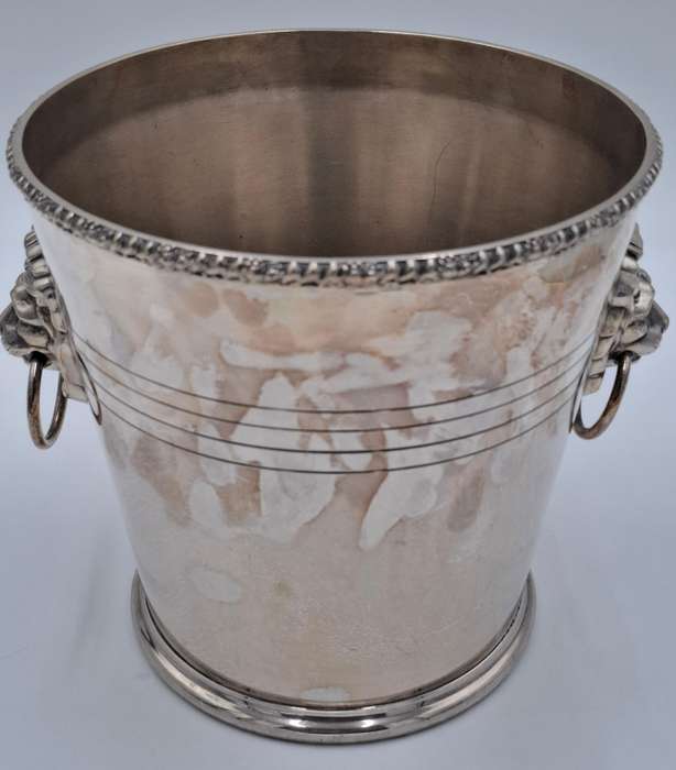 Vintage PH Vogel & Co Silver Plated Champagne Cooler - Detailed Lion's Head Ring Handles