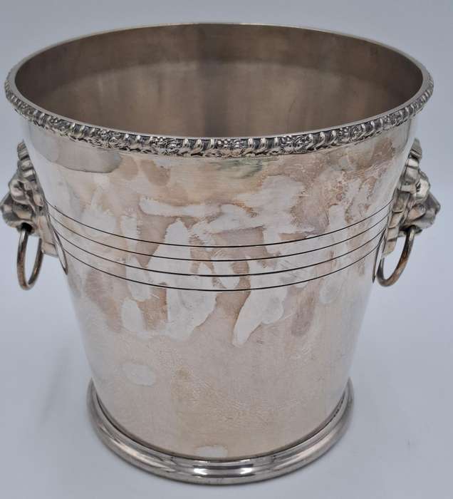 Vintage PH Vogel & Co Silver Plated Champagne Cooler - Detailed Lion's Head Ring Handles