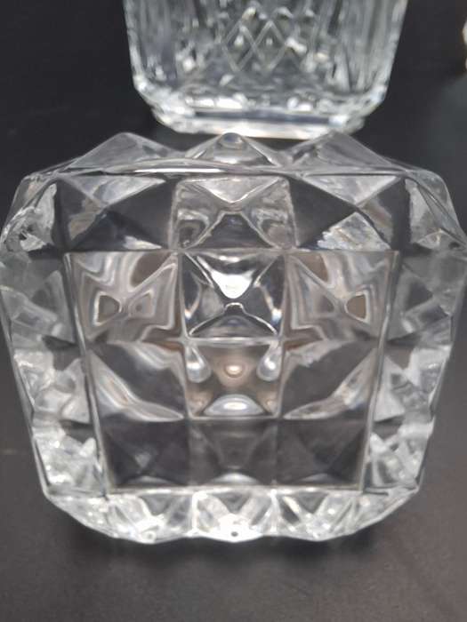 Pair of Vintage French Lead Crystal Decanters with Stoppers - Sophisticated & Functional