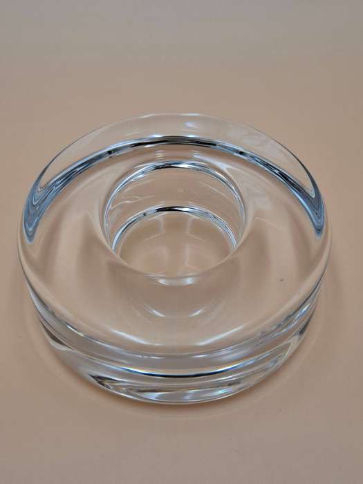 Orrefors Crystal Puck Votive Candle Stand - Designer Lena Bergstrom c.1999
