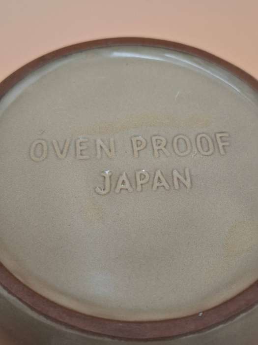 Vintage Glazed Terracotta Casserole Dishes - Brown Two Tone Duo - Oven Proof - Made in Japan
