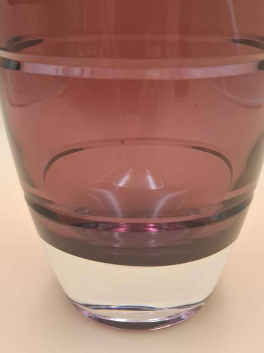 Hand crafted Circular Purple Glass Vase - manufactured by LSA Int in Poland