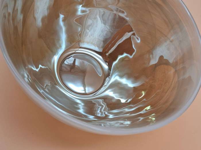Vintage Artistic Swirl Glass Bowl with Pearl Opalescent Inner Finish - A stunning piece