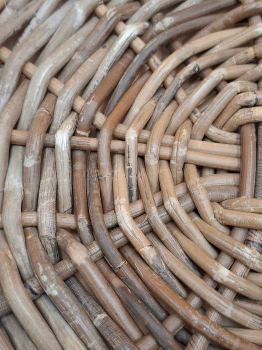 Vintage Hand Woven Rustic Rattan Placemats - 4 x 35cm diameter - Great condition