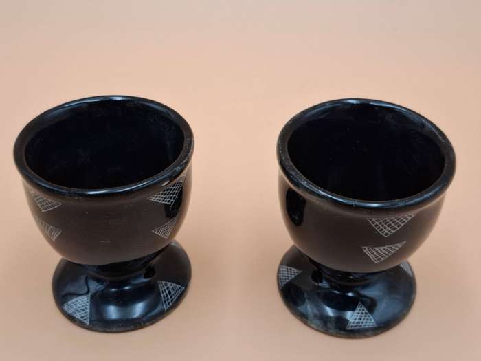 Vintage Pottery Egg Cups - Pair
