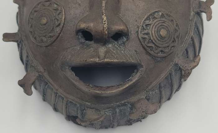 Antique African Bronze Mask - likely from West Africa - Rare Find