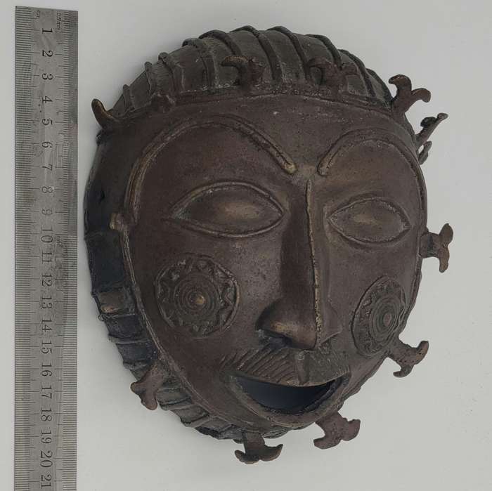Antique African Bronze Mask - likely from West Africa - Rare Find