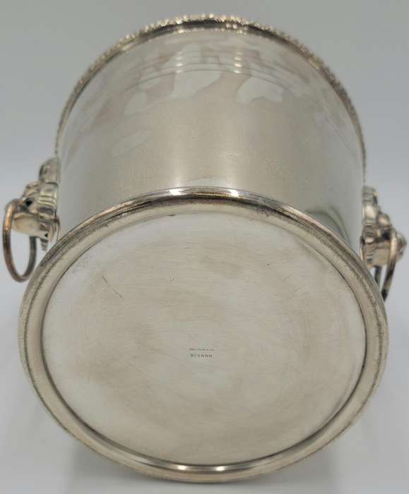 Vintage PH Vogel & Co Silver Plated Champagne Cooler - Detailed Lion's Head Ring Handles