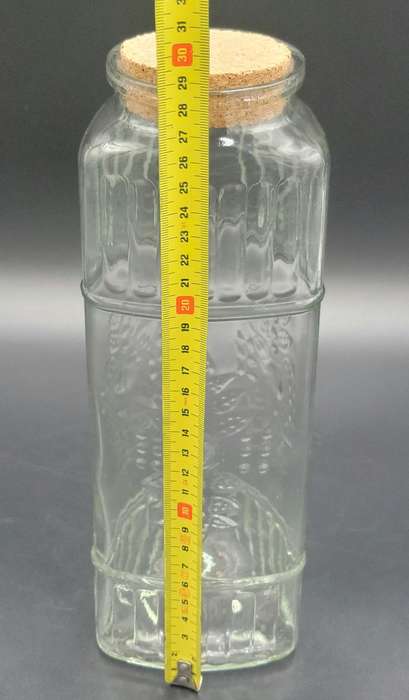 Glass Triangle Tube Shape Storage Jars with Cork Lids - 4 Jars in ascending height