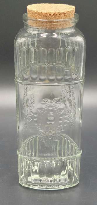 Glass Triangle Tube Shape Storage Jars with Cork Lids - 4 Jars in ascending height