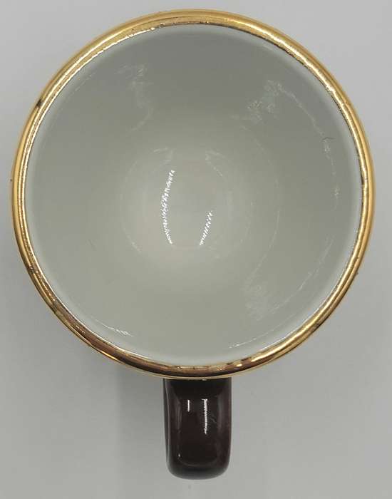 Vintage Pairs of Brown Gold Rimmed ACF Espresso Cup and Saucer - Made In Italy (6 pairs available)