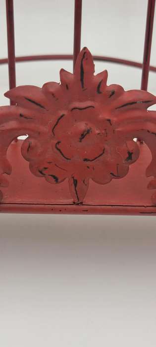 Vintage Red Rooster Metal Recipe Book Stand - Vibrant Colour - Lovely Boho Style