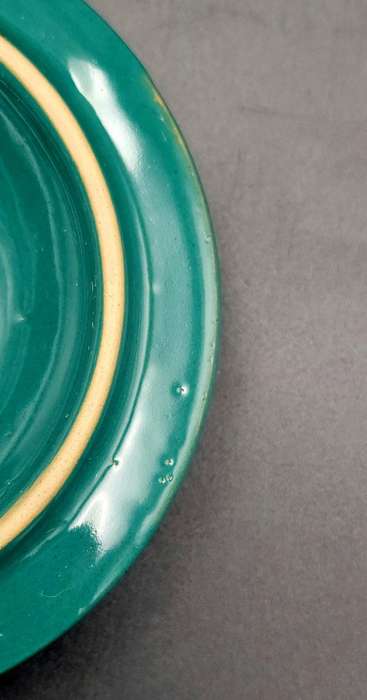 6 x Denby Greenwheat lidded soup bowls by Denby Pottery - Hand-painted, rich green glaze