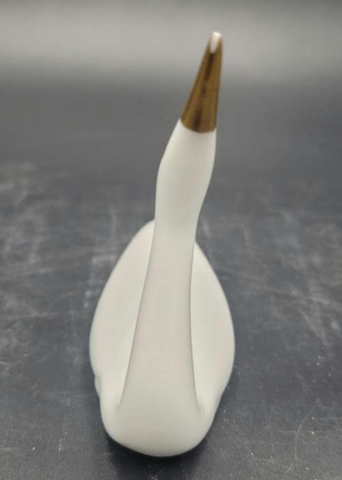 White Swan with a Gold Beak - Elweco Fine China
