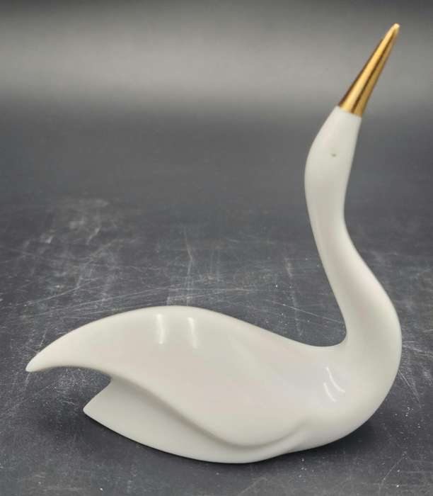 White Swan with a Gold Beak - Elweco Fine China