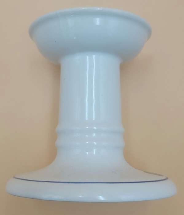 Vintage Ceramic Candle Stick with a Blue Flower