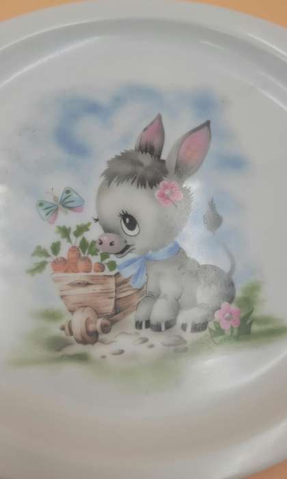 Vintage Arzberg Retsch Baby Plate and Mug with a Donkey Design
