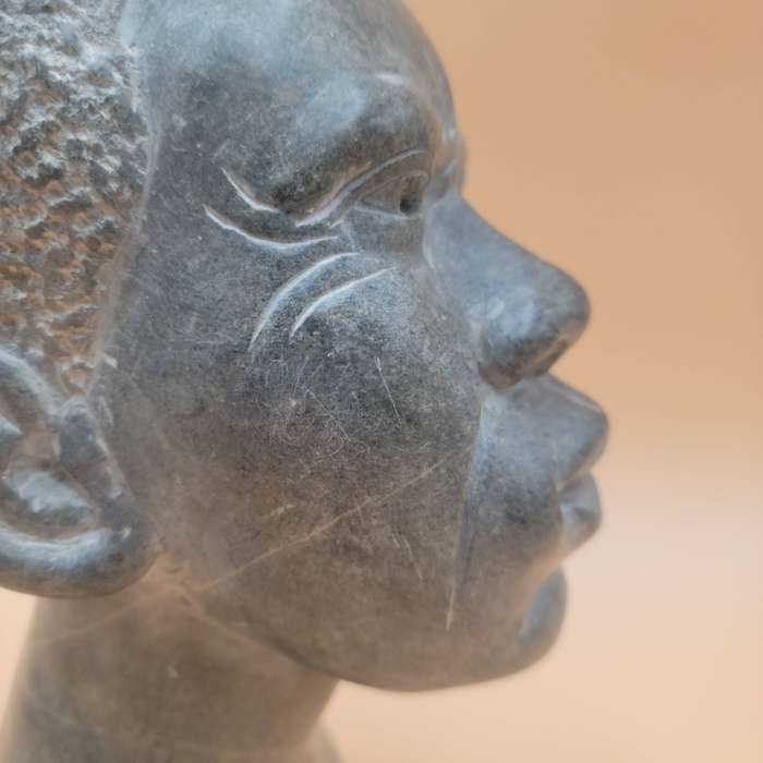 Hand Carved Soapstone Sculpture - Bust of African Man - Spectacular!