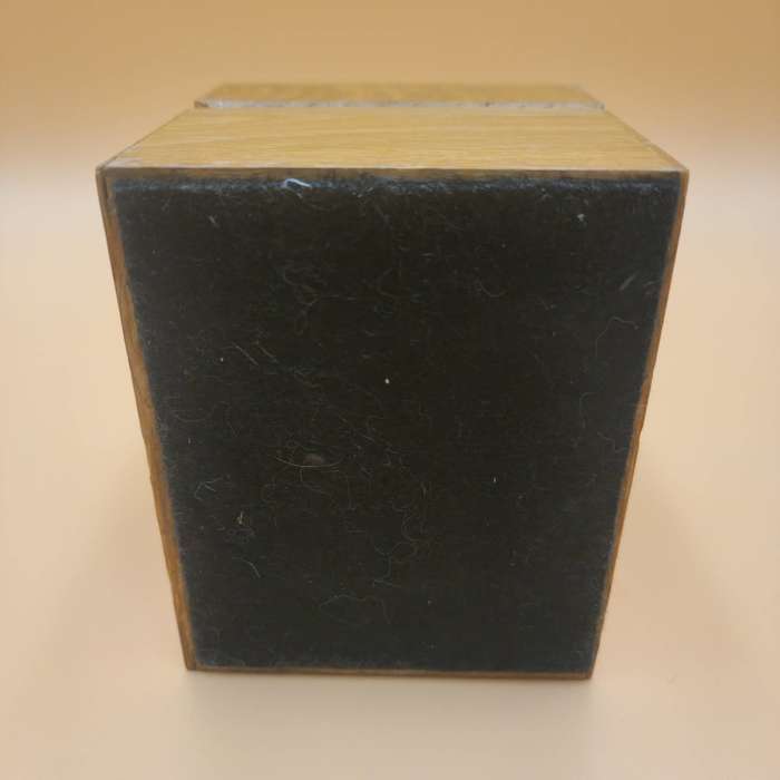 Vintage Brass & Leather with Cork Base Coaster Set of 4 in A Solid Oak Case