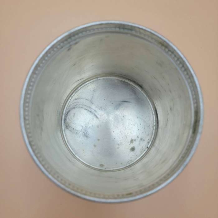 Vintage Silver Plated Canister with Mother of Pearl Inlaid & Lid - 14cm H