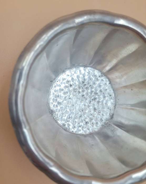 Vintage Silver Plated Basket Weave Tea Strainer with A Silver Plated Drip tray