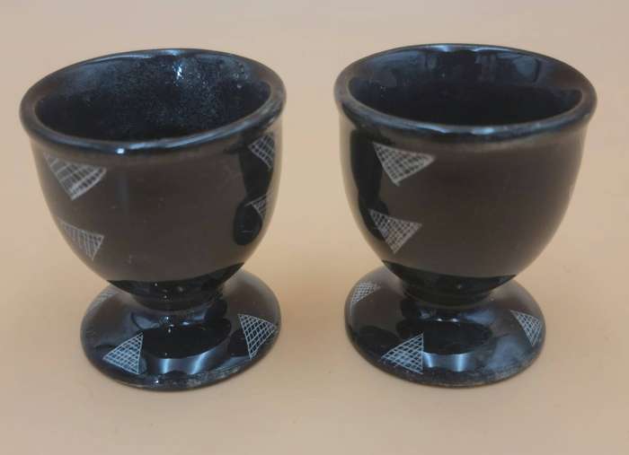 Vintage Pottery Egg Cups - Pair