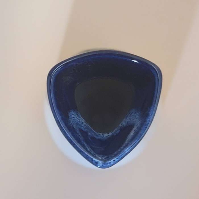 Vintage Dark Blue & White Ceramic Vase with Emblem Klausuciai