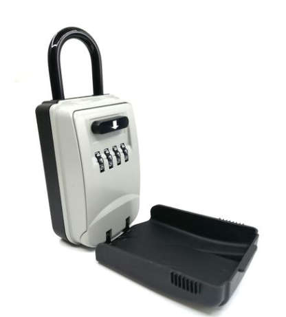 Key Locker Storage Box - Portable Hanging 4 Digit Combination Key Safe