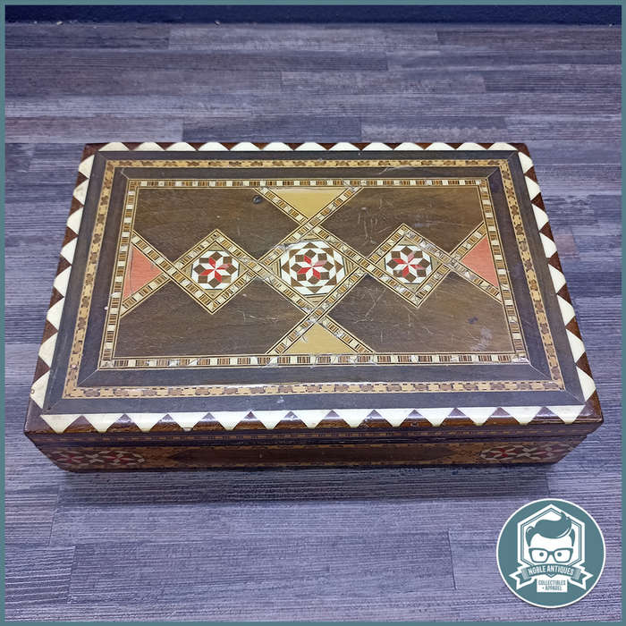 Vintage Wood Inlayed Cigar and Cigarette Box!!!