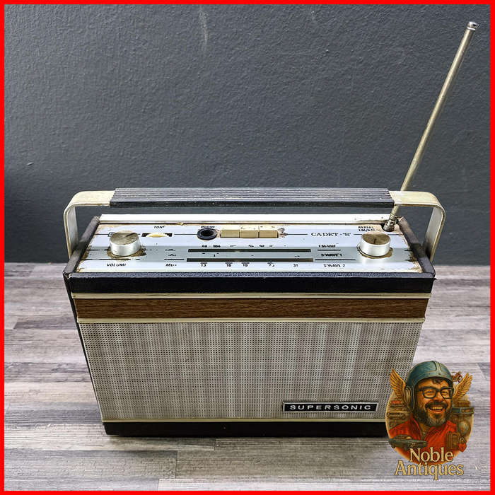 Vintage Supersonic brand portable radio, Not Tested
