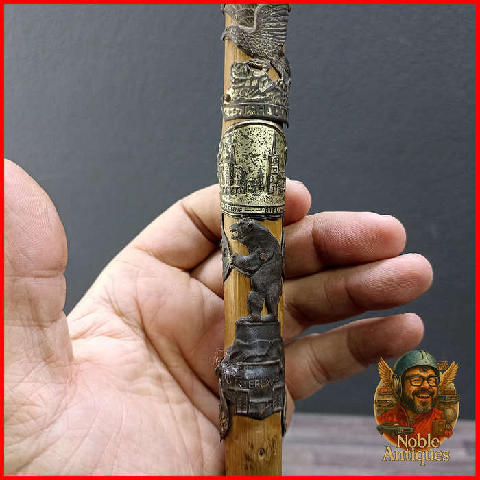 Vintage German Walking Stick or Memory stick, likely 19th or early 20th century (K2)