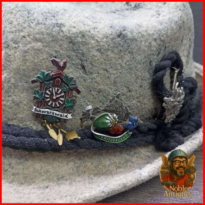 Vintage Austrian Wool Classic Hunting Hats with pins