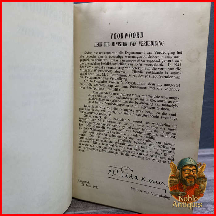 RARE Weermags Woordeboek Afrikaans-Engels 1954