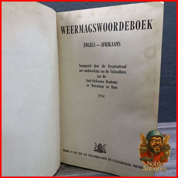 RARE Weermags Woordeboek Afrikaans-Engels 1954