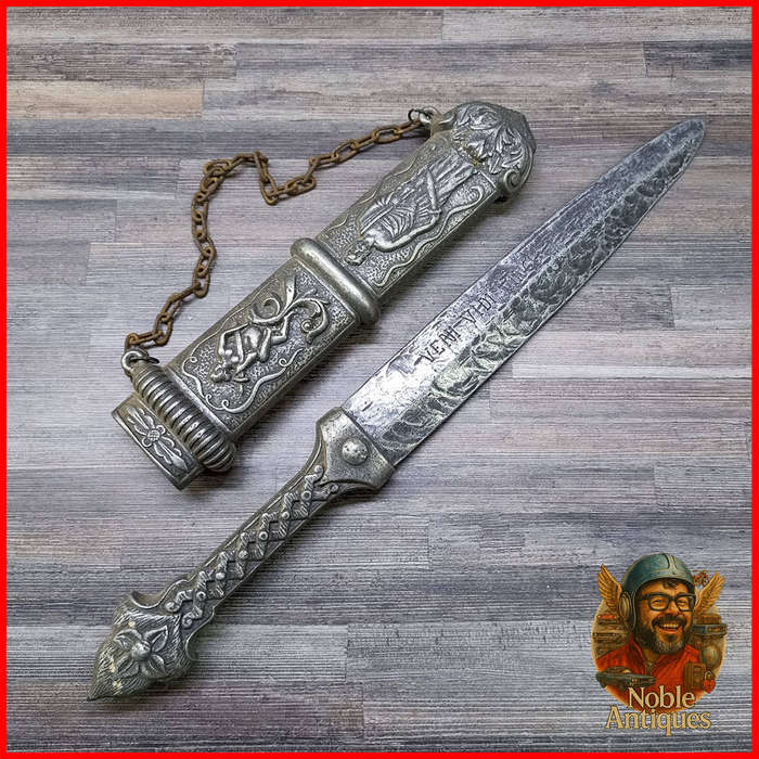 Vintage Metal Sikh Sacred Kirpan Pan Jab Dagger With Scabbard