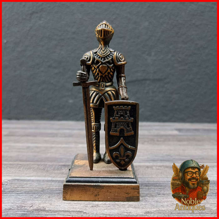 Vintage Copper Metal Knight Pencil Sharpener