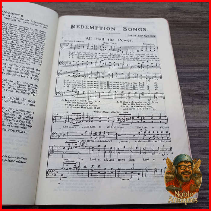 Early 1900s Leather-bound book titled Redemption Songs