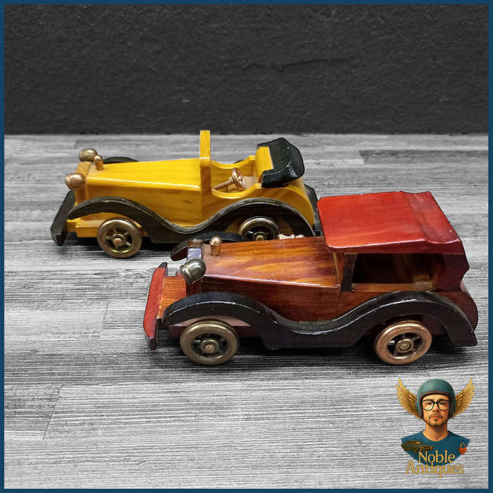 Vintage Handcrafted Wooden Toy Cars