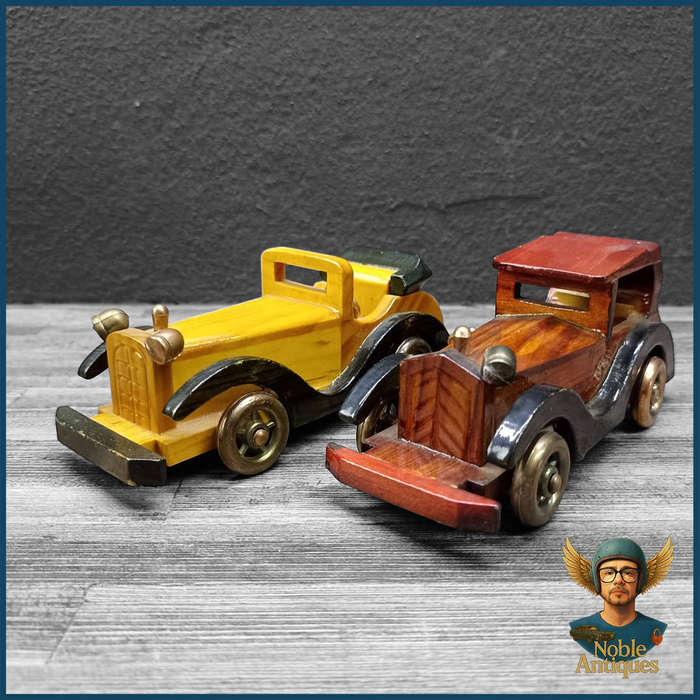 Vintage Handcrafted Wooden Toy Cars