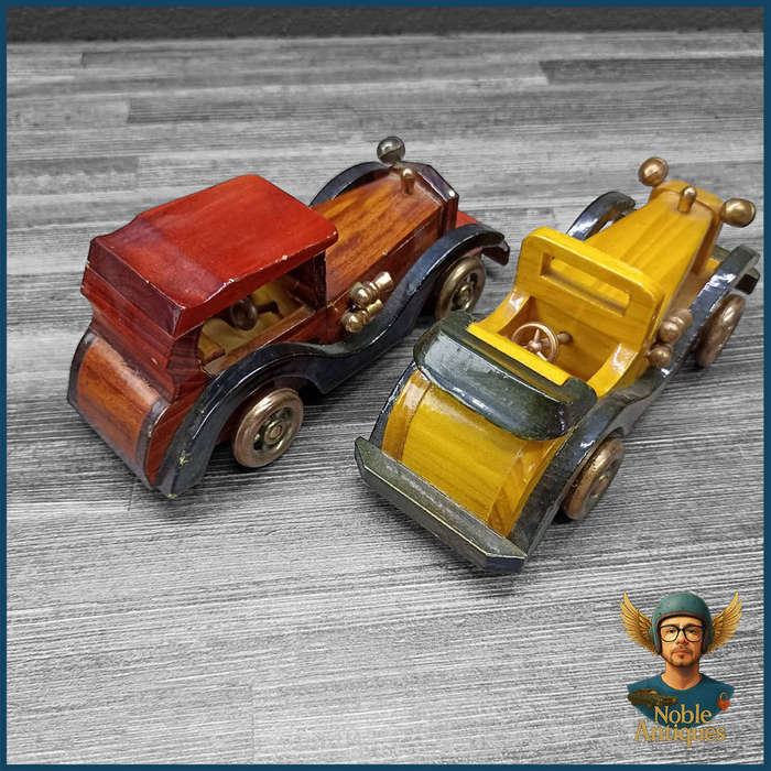 Vintage Handcrafted Wooden Toy Cars