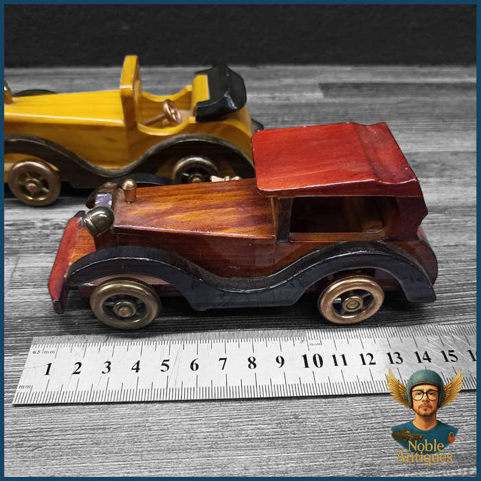 Vintage Handcrafted Wooden Toy Cars
