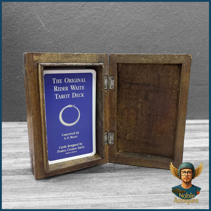 Large Original Rider Waite Tarot Deck with a wooden storage box