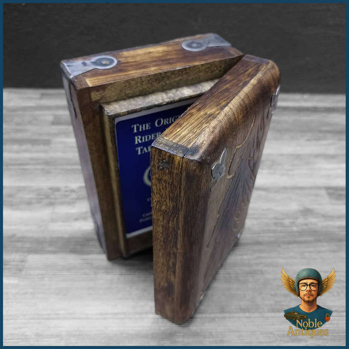 Large Original Rider Waite Tarot Deck with a wooden storage box