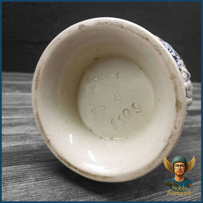 Large Antique German Stoneware Beer Stein, Likely From The Early 20th
