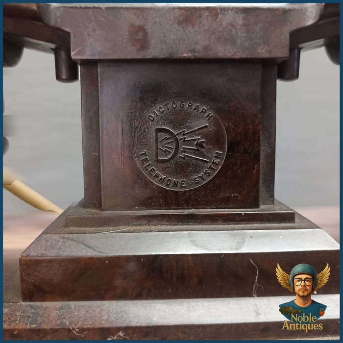 1930s Vintage Bakelite and Wood Dictograph Telephone System