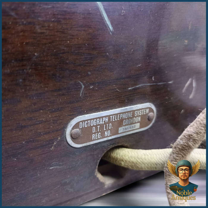 1930s Vintage Bakelite and Wood Dictograph Telephone System
